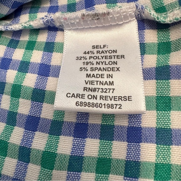 Elle Blue and White Sleeveless Sheath Dress for Work Size M - Picture 4 of 7